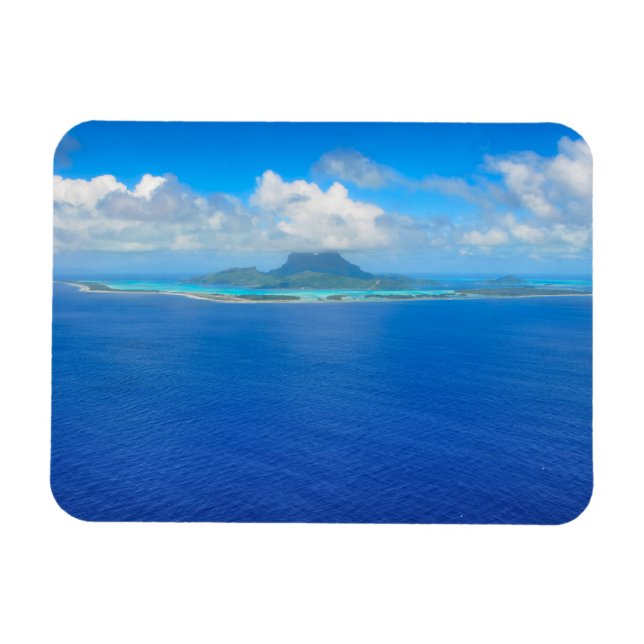 Aerial view over Bora Bora rectangular magnet (Horizontal)