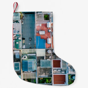 AERIAL VIEW PHOTOGRAPHY OF HOUSES SMALL CHRISTMAS STOCKING