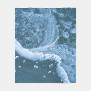 Aerial view photography of seat waves fleece blanket