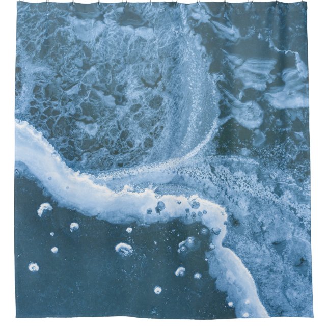 Aerial view photography of seat waves shower curtain (Front)