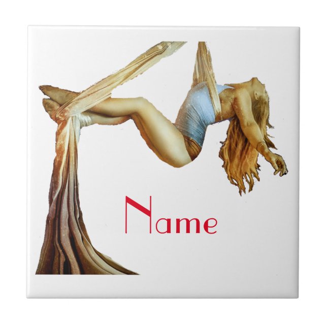 Aerial yoga fitness Thunder_Cove Ceramic Tile (Front)