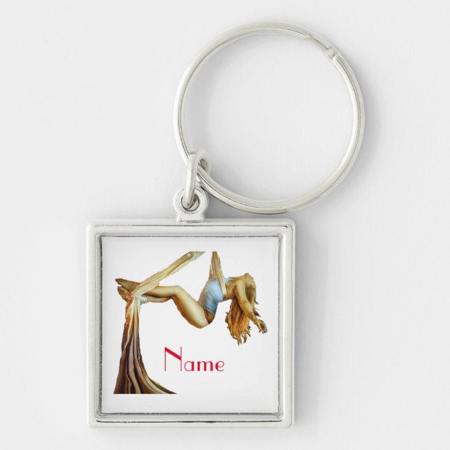 Aerial yoga fitness Thunder_Cove Key Ring (Front)