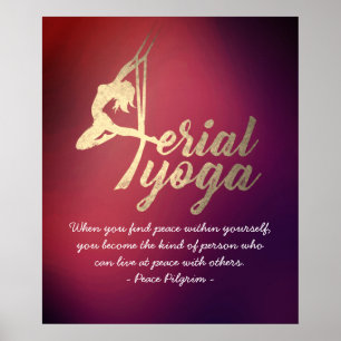 Aerial Yoga Meditation Instructor Pilates Fitness Poster