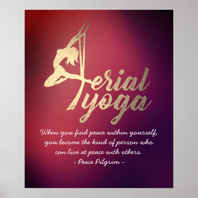 Aerial Yoga Meditation Instructor Pilates Fitness Poster (Front)