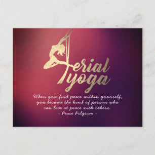 Aerial YOGA Meditation Pilates Fitness Instructor Postcard