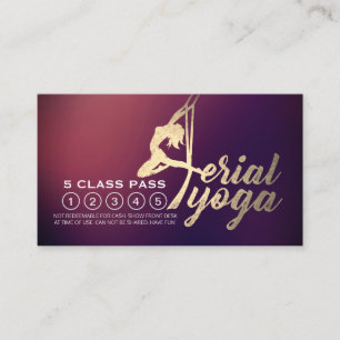 Aerial Yoga Pilates Fitness Class Pass Loyalty Card