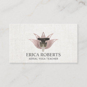 Aerial Yoga Rose Gold Lotus Yoga Instructor Business Card
