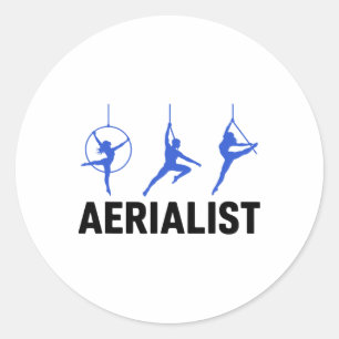 Aerialist Aerial Silk Yoga Gymnasts Acrots Trapeze Classic Round Sticker