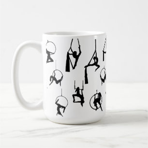 Aerialist Aerial Silks Lyra silhouettes Coffee Mug