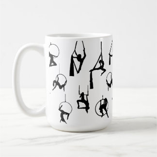 Aerialist Aerial Silks Lyra silhouettes Coffee Mug