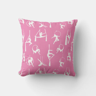 Aerialist Aerial Silks Lyra silhouettes pink Cushion