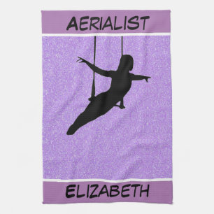 Aerialist Purple Glitter Tea Towel