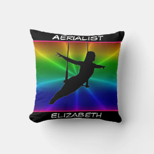 Aerialist Rainbow Burst Throw Pillow