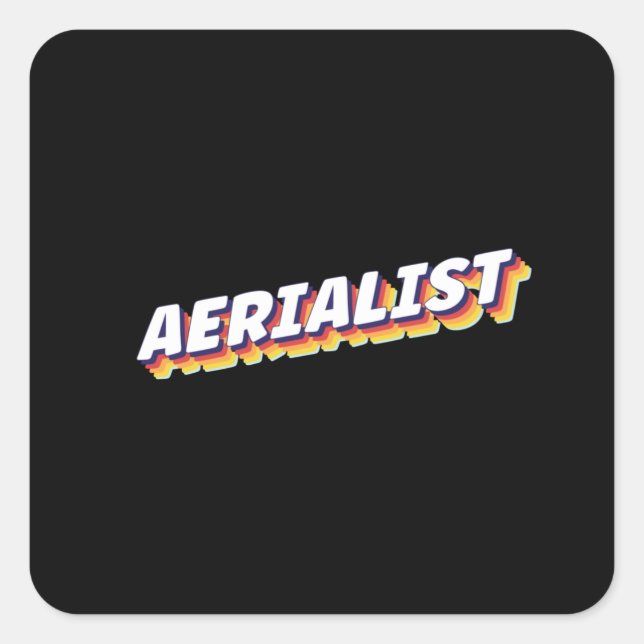 Aerialist Vintage Text Design Square Sticker (Front)
