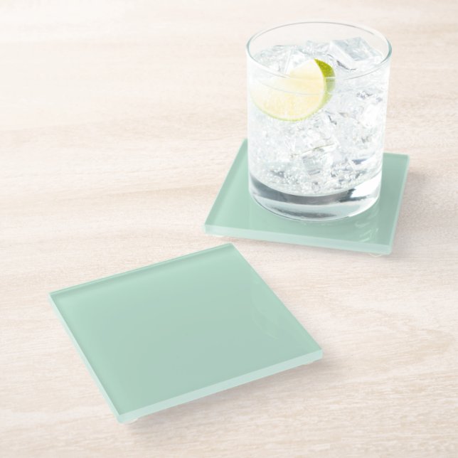 Aero blue	(solid colour)  glass coaster (Angled)