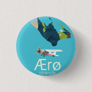 Ærø, Denmark Map travel poster 3 Cm Round Badge