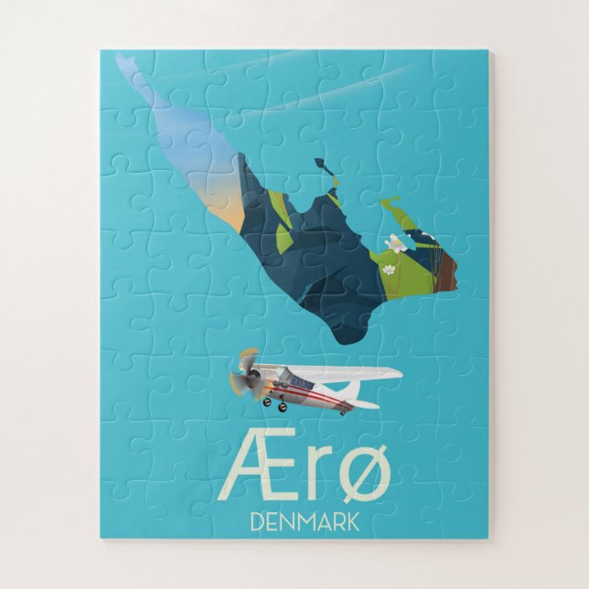 Ærø, Denmark Map travel poster Jigsaw Puzzle (Vertical)