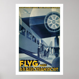 Aero Transport Vintage Travel Poster