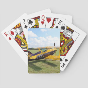 Aerobatic Bi-Plane On The Field Playing Cards