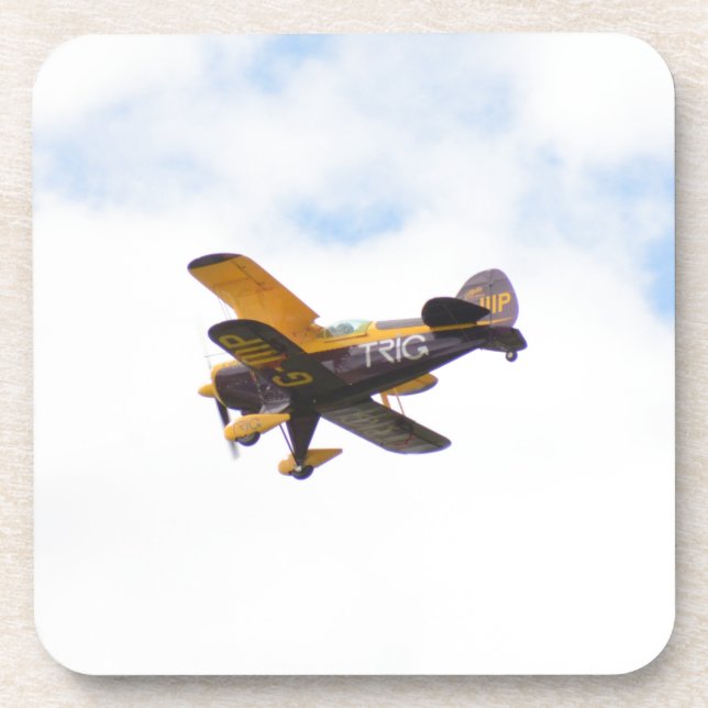 Aerobatic Biplane In Flight Coaster (Front)