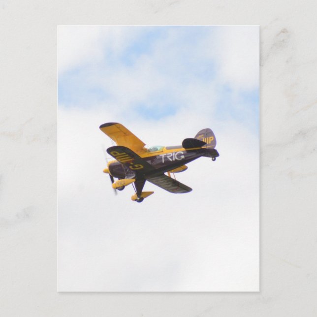 Aerobatic Biplane In Flight Postcard (Front)