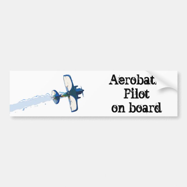 Aerobatic Pilot on board Bumper Sticker (Front)