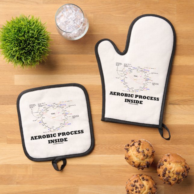 Aerobic Process Inside Krebs Cycle Biochemistry Oven Mitt & Pot Holder Set (Top Down)
