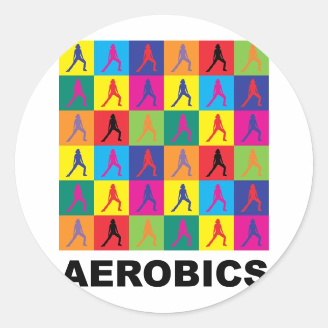 Aerobics Classic Round Sticker (Front)