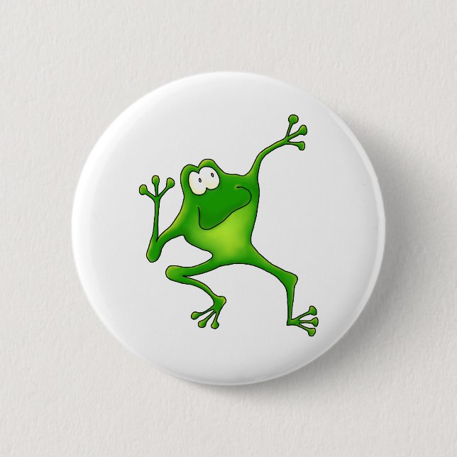 Aerobics Frog 6 Cm Round Badge (Front)