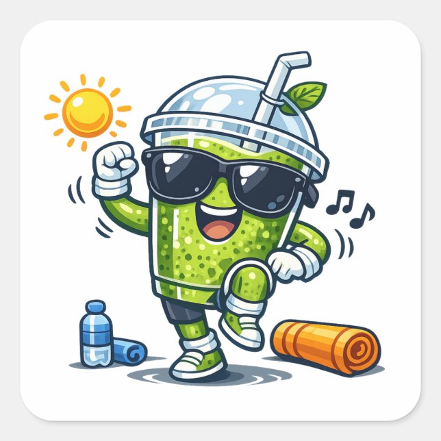Aerobics Smoothie Square Sticker (Front)