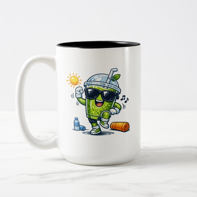 Aerobics Smoothie Two-Tone Coffee Mug (Left)