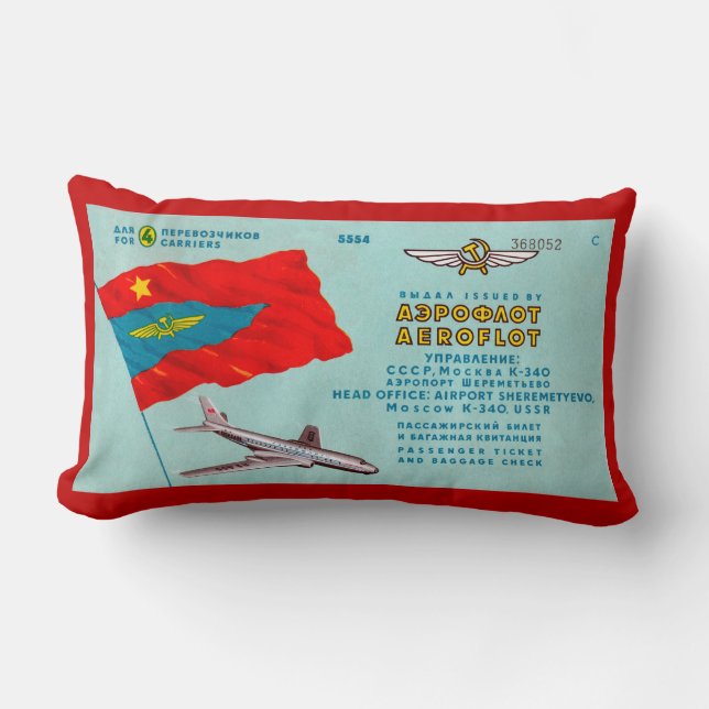 Aeroflot Passenger Ticket Lumbar Cushion (Front)