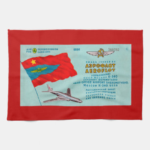 Aeroflot Passenger Ticket Tea Towel