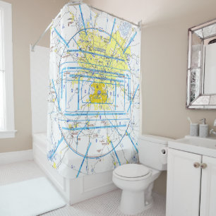 Aeronautical Chart Shower Curtain