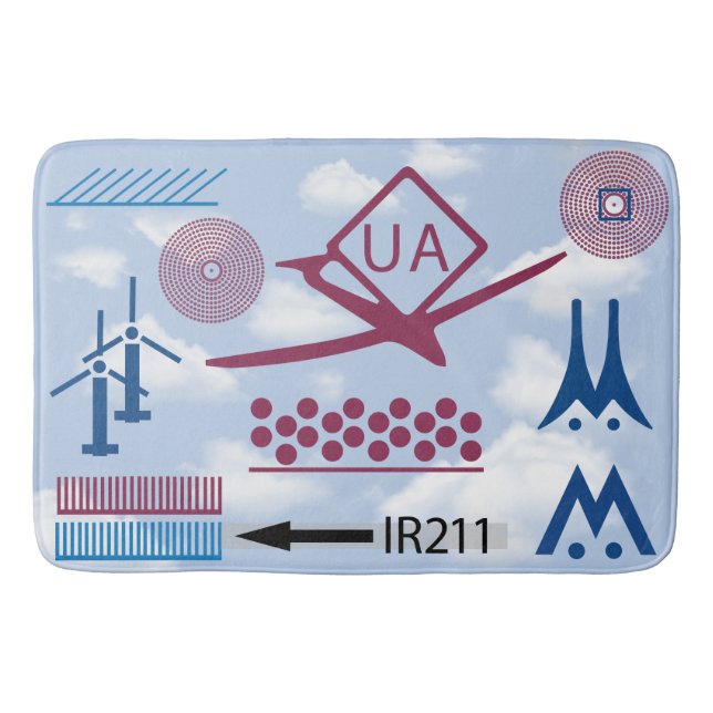 Aeronautical Symbols Chart Drone Pilot  Bath Mat (Front)