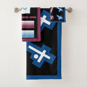 Aeronautical Symbols Chart Pilot Drone Bath Towel Set