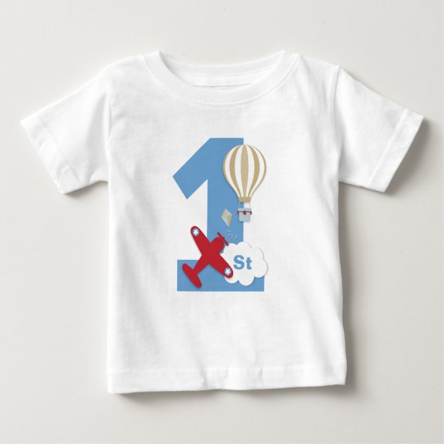Aeroplane 1st birthday shirt (Front)
