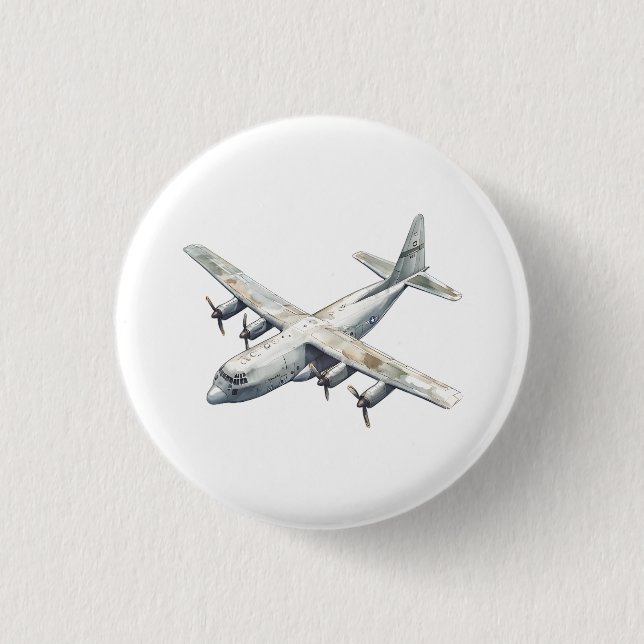 Aeroplane 3 Cm Round Badge (Front)