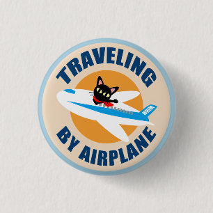Aeroplane 3 Cm Round Badge
