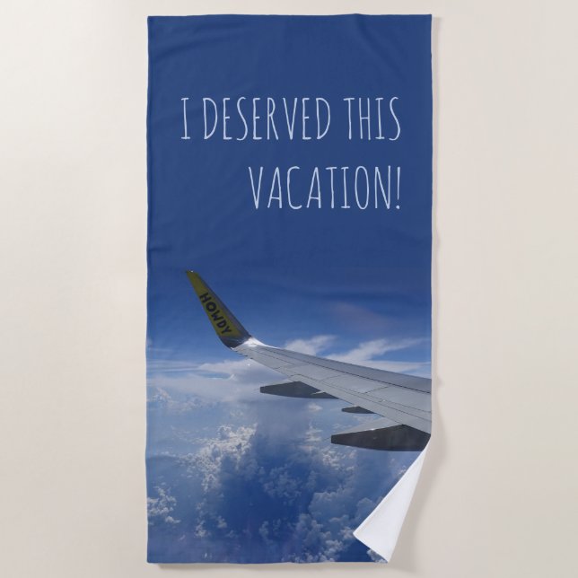 Aeroplane above the Clouds (customisable) Beach Towel (Front)