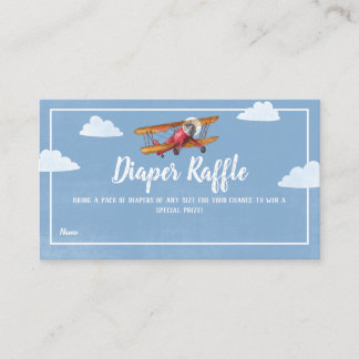 Aeroplane Adventure Diaper Raffle Enclosure Card