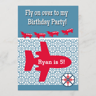 Aeroplane Aeroplane Birthday Party Invitation