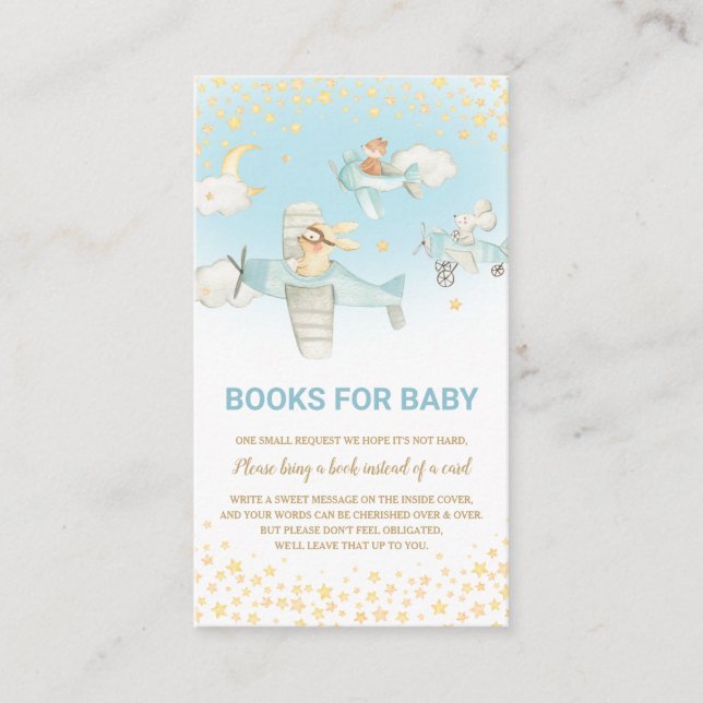 Aeroplane Aeroplanes Cute Animals Boy Bring a Book Enclosure Card (Front)