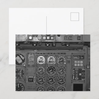 Aeroplane Aircraft Flight Deck Cockpit Pilot Flies Postcard