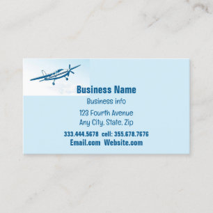 Aeroplane Aircraft Flying School Instructor Business Card