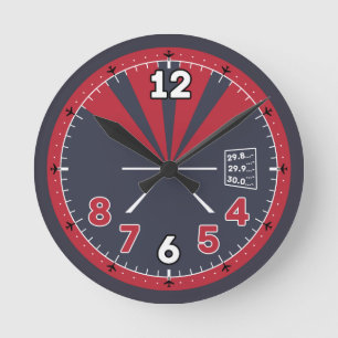 Aeroplane Altimeter Design Round Clock