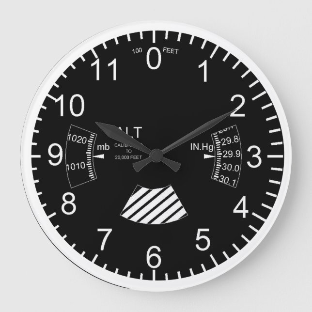 aeroplane altimeter wall clock (Front)
