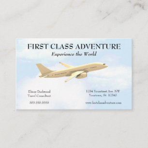 Aeroplane and Blue Sky Travel Agent Business Card