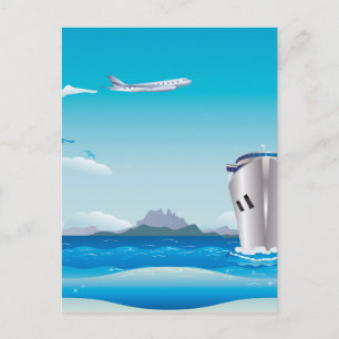 Aeroplane and Ship 2 Postcard