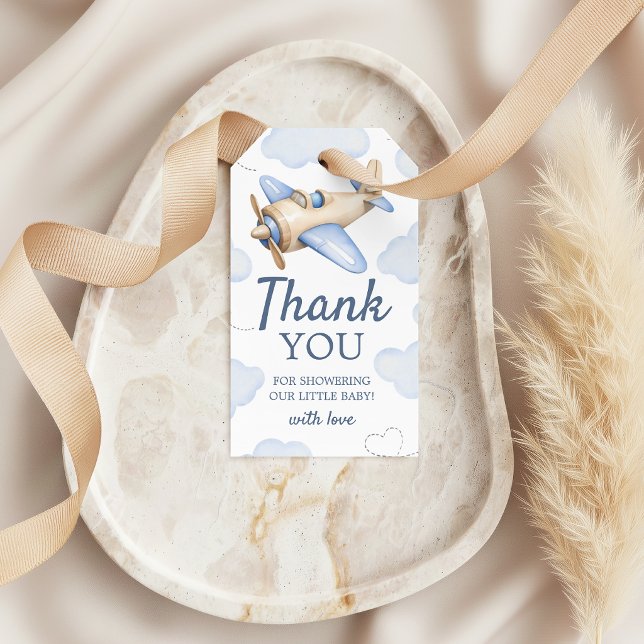 Aeroplane Aviator Clouds Favour Thank You Tag (Creator Uploaded)